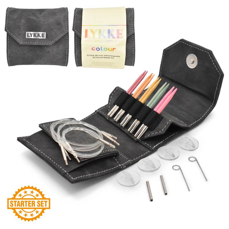 Набор укороченных съемных спиц STARTER 7 см 5 пар Colour Grey Lykke